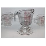Vintage Anchor Hocking & Pyrex Juicer & Measuring