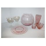 Vintage Depression Glass Pink & Amber
