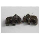 Vtg Stone Elephant Drop Earrings