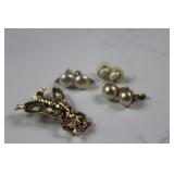 Antique Butterfly Brooch and 3 sets of Pearl like