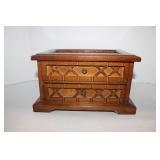 Vintage Wood Jewelry Box 2 Drawers 6 x 10 x 6 1/2