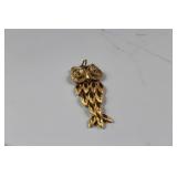 Vtg Avon Gold tone Owl Charm