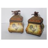 Wrougth Iron Birds Top Storage Containers 8 x 5