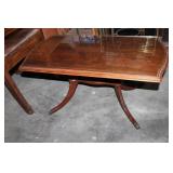 Antique Coffee Glass Inlayed Table 161/2 x 33 1/2