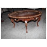 Antique Coffee Glass Inlayed Table 18 x 23 x 35