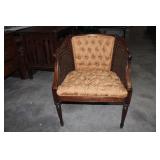 Antique Cane Tuffed Upholster Chair