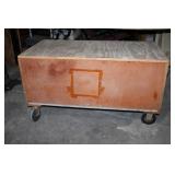 Wood Storage Box on Wheels 22 x 44 x 24