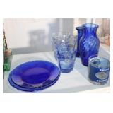 Vintage Blue Plates & Vases