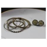 Bundle: 5pc Silver tone Bracelets & Custom Chain L