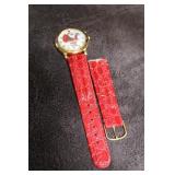 Vtg Quartz Santa in Glitter Watch