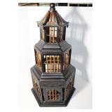 Vintage Beautiful Wood & Cane Bird House 29 x 16