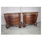 3 Drawer Marble Top Nightstands