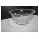Vintage  Elegant Glass Mayonnaise Bowl 5 1/2 x 10