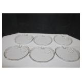 6 Vintage Apple Shaped Clear Glass Plates 5 with c