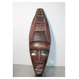 Vintage Hand Carved african Mask 8 x 22