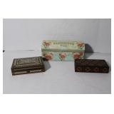 Wood & Paper Storage Boxes 3 1/2 x 7x 2 , 4 1/2 x