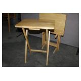 2 Wood Foldable Trays with Stand