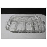 Vintage Indiana Crystal 5 Section Tray 12 1/2 x 9
