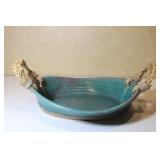 Signed Studio  Art Stoneware  Pottery  Bowl 14 x 1