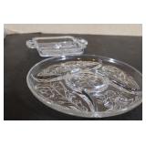 Vintage Crystal Trays  111/2 & 7 x 10