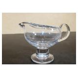 Clear Ribbed Glass Gravy Boat 2 1/2 x 6 1/2