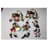 Vintage Metal Nutcracker & Train Ornaments