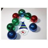 Vintage  Christmas Ornaments Glass Snowman Ornamen