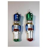 Vintage Glass Toy Soilders Ornaments