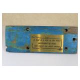 Brass Plate on Wood Seacraft Weymouth 5 x 12 1/2