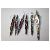 Vintage Glass Spiral Icicles Ornaments