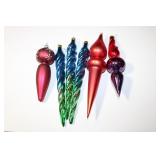Vintage Glass Spiral Icicles Ornaments