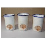 Etched Stoneware Shell Mugs 5 1/2
