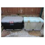 Storage Trunks with out door furniture Covers