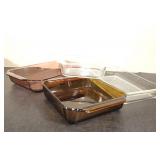Vintage Pryex & Anchor Hocking Baking Trays 6 x 9
