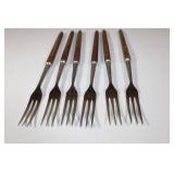 Vintage Japanese Stainless  Fondue Forks with Rose