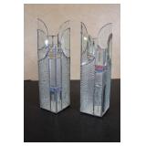 Studio Art Glass Candle Holders 12 1/2 & 12
