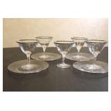 Frostoria  5 Stem Glasses & 4 Salad Plates