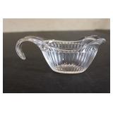 Clear  Ribbed Glass Gravy Boat 2 1/2 x 6 1/2