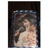 Vintage Signed Image of Elvis encased in Glass 3 1
