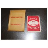 Vintage APBA  Washington Redskins 30 Football Card