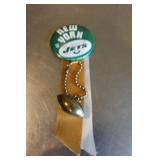 Vintage New York Jets Pinback with Ribbon and Foot