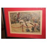 Framed Vintage Johnson  Vs Jeffries Boxing Illustr