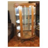 Anituqe Curved Glass  Claw foot Display Cabinet