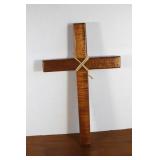 Vintage Wood Cross with Palm Rope 9 1/2 x 16