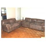 Micro Fiber Leather Look Sofa 90" Long & Love Seat