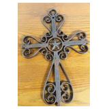 Vintage Wrought Iron Cross 9 x 13