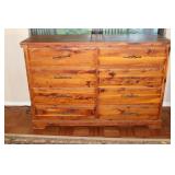 Vintage 8 Drawer Wood  Dresser  35 x 52 x 18