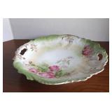 Antique German Hand Painted Porcelain Bowl 10"