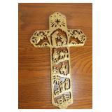 Vintage Gold Wood Cross 7 x 12