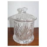 Vintage Crystal Jar with Lid  8 1/2 x 6